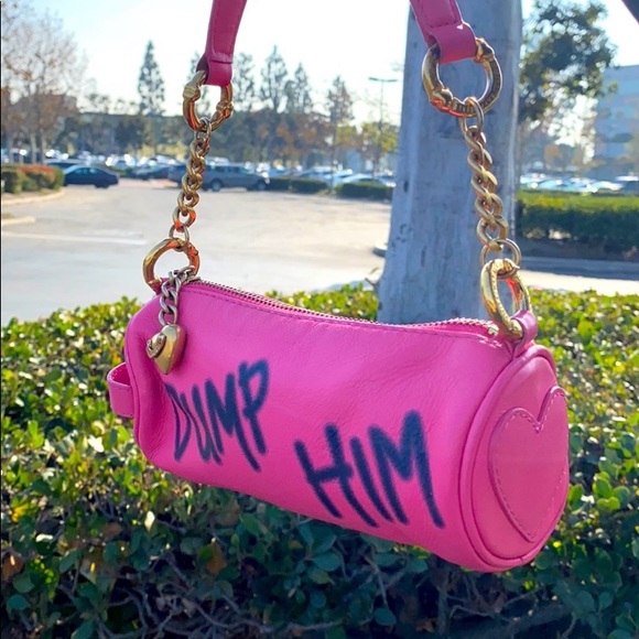 Barbie Pink Leather Mini Barrel Bag Y2k 
